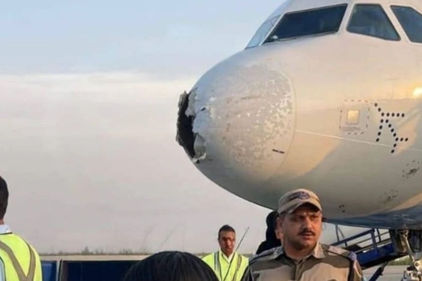 IndiGo flight caught in hailstorm