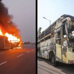 fire in moving bus