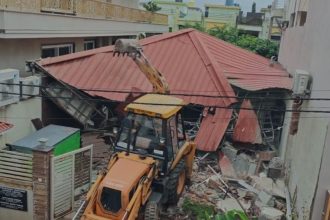 bulldozer on tomar brothers office