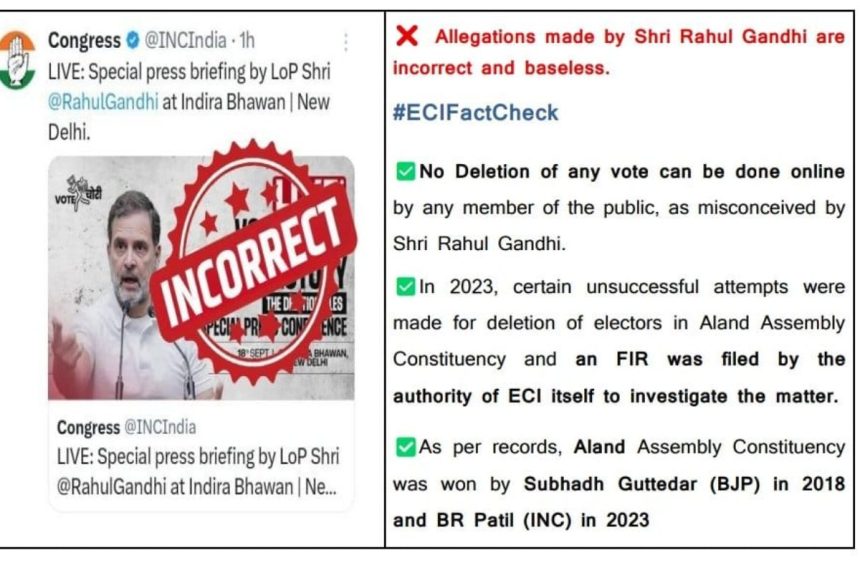 Election Commission on Rahul Gandhi press conference
